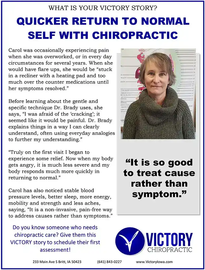 Chiropractic Britt IA Carol C Testimonial